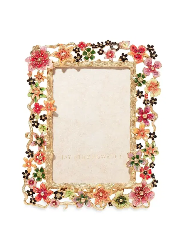 Jay Strongwater Leartes 4'' x 6'' Frame - Night Bloom