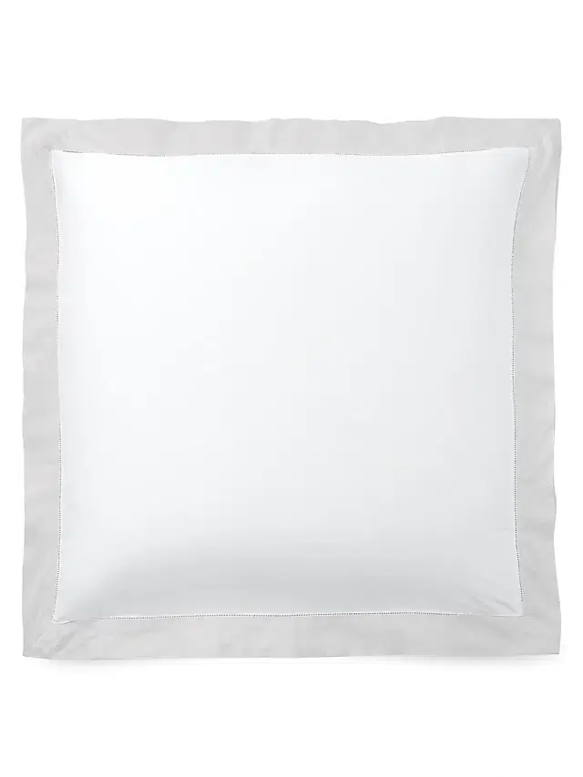 Ralph Lauren Organic Sateen Border 624-Thread Count Duvet Cover & Sham Collection - True Platinum King