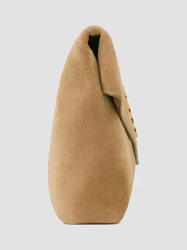 Saint Laurent Women's Cassandre Large Envelope Pouch in Suede | Thumbnail 6