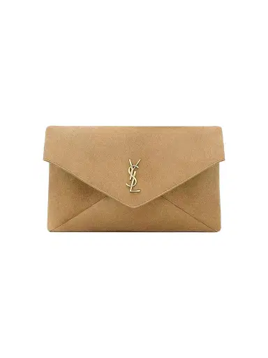 Saint Laurent Women's Cassandre Large Envelope Pouch in Suede | Thumbnail 1