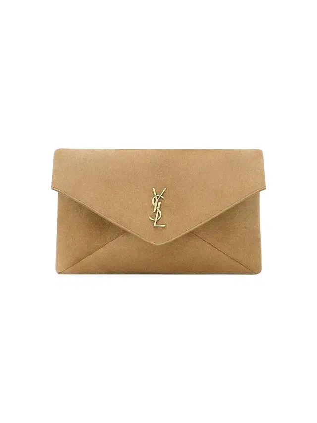 Saint Laurent Women's Cassandre Large Envelope Pouch in Suede - Golden Leaf