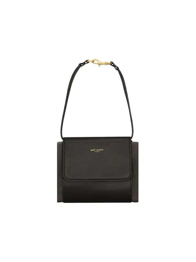 Saint Laurent Men's Foulard Folding Pouch in Silk, Satin and Leather - Chocolate Black