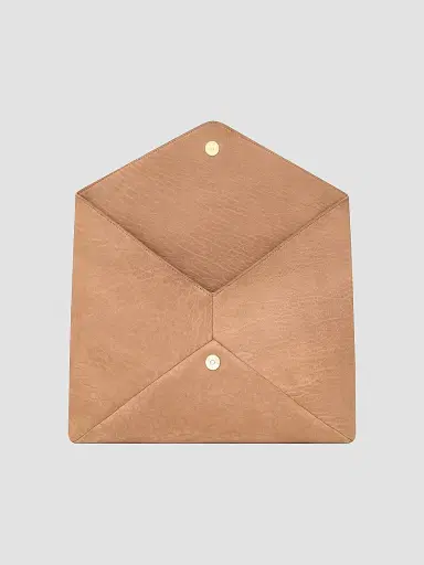Saint Laurent Women's Cassandre Large Envelope Pouch in Lambskin - Honey Caramel | Thumbnail 2 Saint Laurent Women's Cassandre Large Envelope Pouch in Lambskin - Honey Caramel | Thumbnail 2