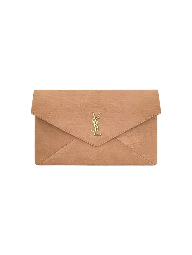 Saint Laurent Women's Cassandre Large Envelope Pouch in Lambskin - Honey Caramel