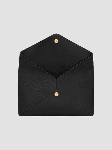 Saint Laurent Women's Cassandre Large Envelope Pouch In Lambskin - Black | Thumbnail 5
