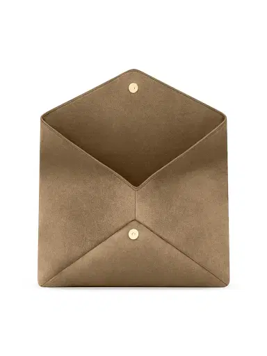 Saint Laurent Women's Cassandre Large Envelope Pouch in Suede | Thumbnail 7 Saint Laurent Women's Cassandre Large Envelope Pouch in Suede | Thumbnail 7