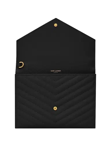 Saint Laurent Women's Cassandre Matelasse Flap Pouch in Quilted Grain De Poudre Embossed Leather | Thumbnail 4 Saint Laurent Women's Cassandre Matelasse Flap Pouch in Quilted Grain De Poudre Embossed Leather | Thumbnail 4