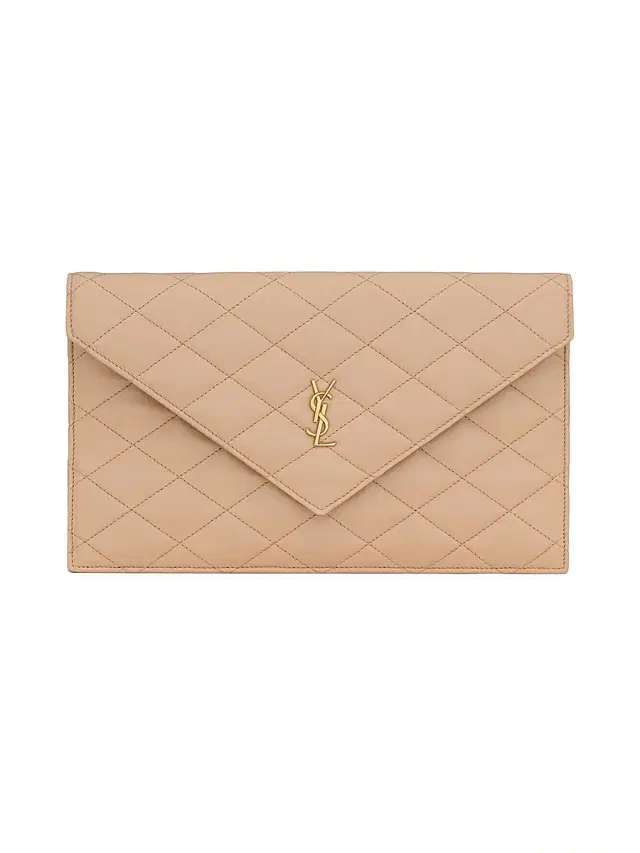 Saint Laurent Women's Paris Pouch in Lambskin - Clear Beige