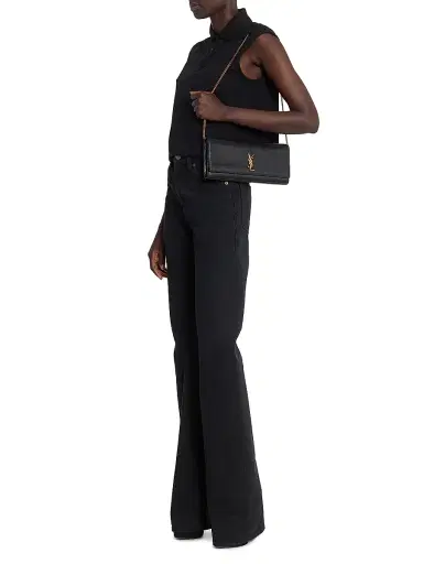 Saint Laurent Women's Kate Clutch in Grain De Poudre Leather | Thumbnail 2 Saint Laurent Women's Kate Clutch in Grain De Poudre Leather | Thumbnail 2