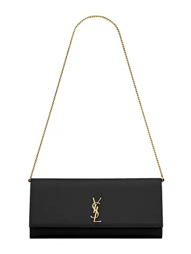 Saint Laurent Women's Kate Clutch in Grain De Poudre Leather | Thumbnail 1 Saint Laurent Women's Kate Clutch in Grain De Poudre Leather | Thumbnail 1