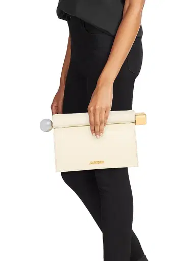 Jacquemus Women's La Pochette Rond Carré Leather Clutch | Thumbnail 2 Jacquemus Women's La Pochette Rond Carré Leather Clutch | Thumbnail 2