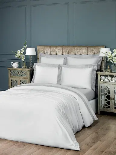 Togas Eden Duvet Cover & Sham Collection - White Grey King | Thumbnail 3 Togas Eden Duvet Cover & Sham Collection - White Grey King | Thumbnail 3
