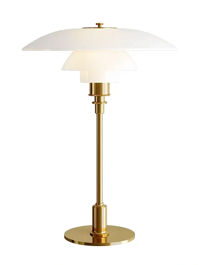 Louis Poulsen PH 31/2-21/2 Glass Table Lamp - Brass Metalized
