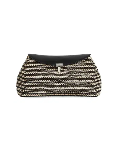 TOTEME Women's T-Lock Woven Leather Clutch | Thumbnail 1