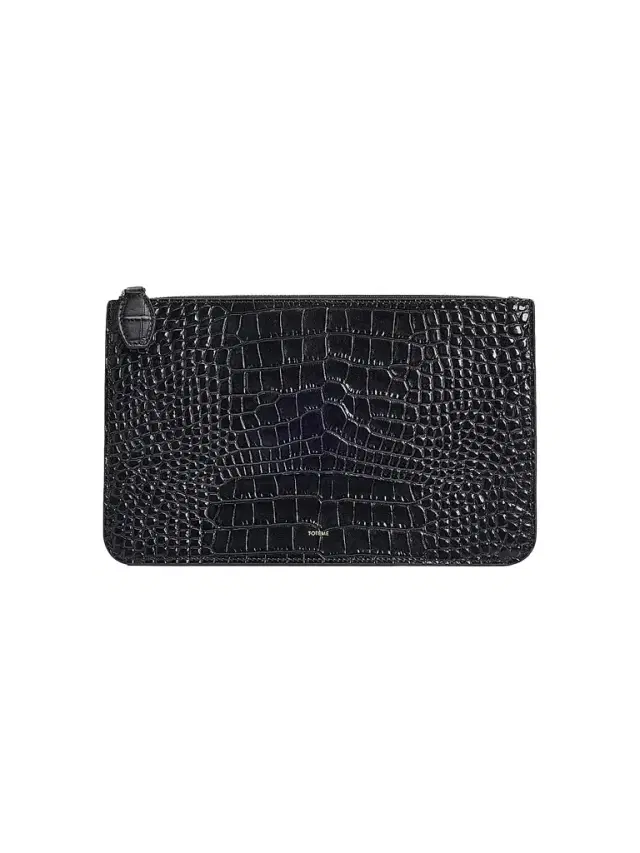 Toteme Women's Threefold Croc-Embossed Leather Clutch - Black