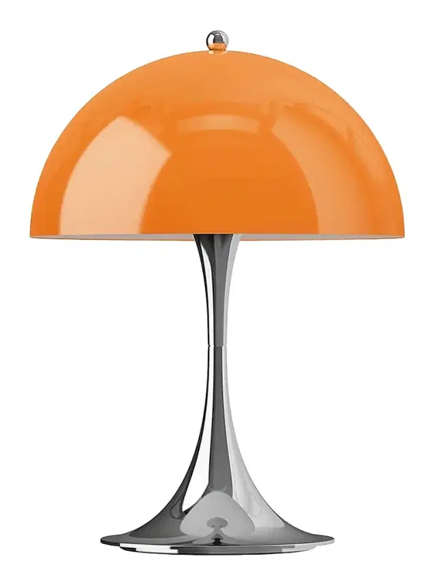 Louis Poulsen Panthella 250 Portable Original Chrome Lamp - Original Opal Orange