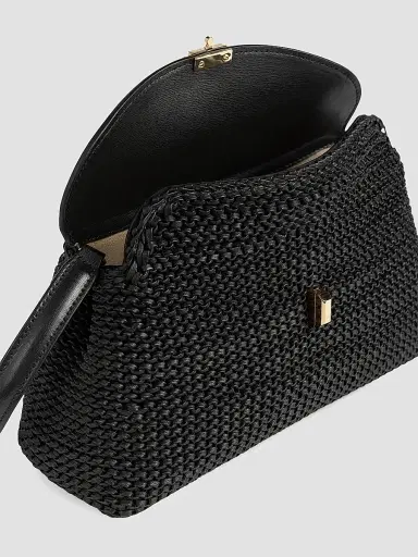 Toteme Women's T-Lock Woven Leather Clutch - Black | Thumbnail 3