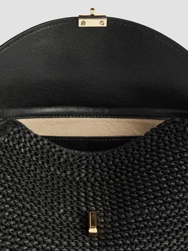 Toteme Women's T-Lock Woven Leather Clutch - Black | Thumbnail 4
