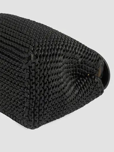 Toteme Women's T-Lock Woven Leather Clutch - Black | Thumbnail 6