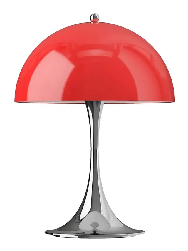 Louis Poulsen Panthella 250 Portable Original Chrome Lamp - Original Opal Red
