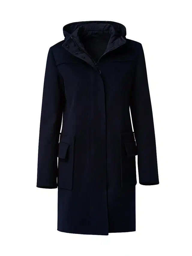 Akris punto Women's Duffel Reversible Coat - Navy Black 16