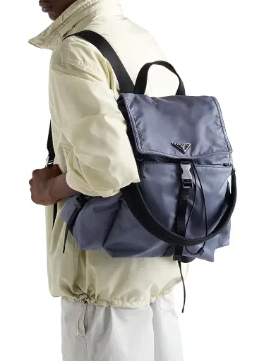 Prada Men's Explore Re-Nylon and Leather Backpack | Thumbnail 3