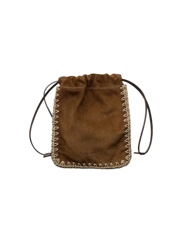 Prada Women's Suede Drawstring Case - Brown