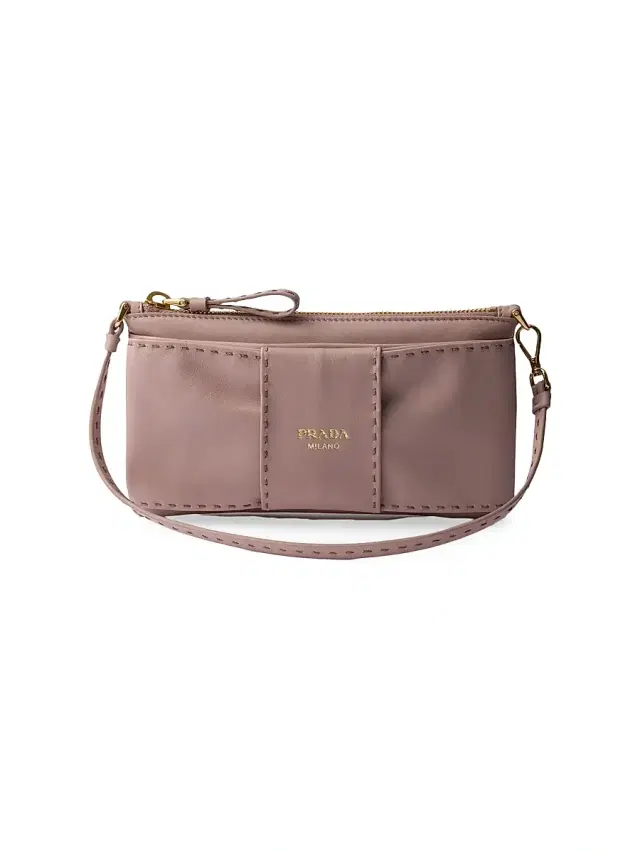 Prada Women's Nappa Leather Zipper Pouch - Pink
