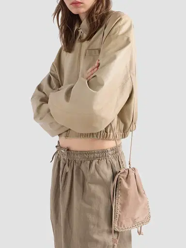 Prada Women's Suede Drawstring Case - Pink | Thumbnail 3