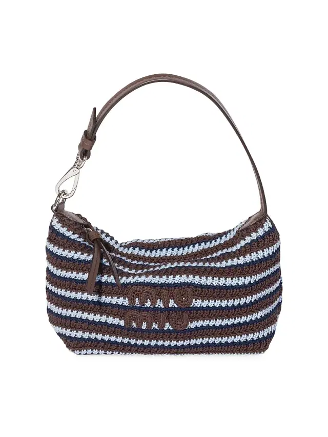 Miu Miu Women's Crochet Pouch - Brown Multicolor