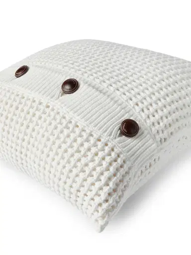 Brunello Cucinelli Cotton Feather Yarn Net Knit Cushion | Thumbnail 3