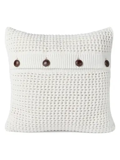 Brunello Cucinelli Cotton Feather Yarn Net Knit Cushion | Thumbnail 1