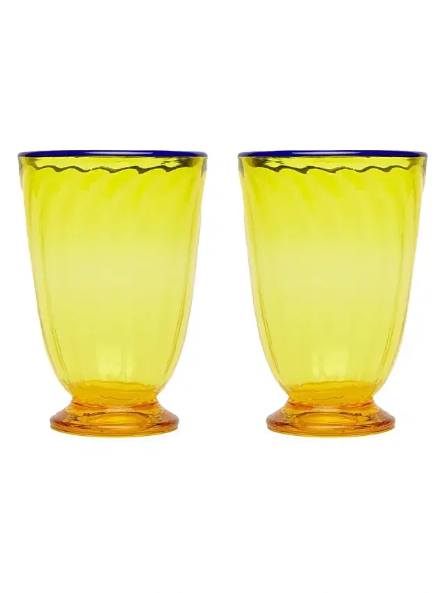 La DoubleJ Rainbow Glasses Set of 2 - Yellow