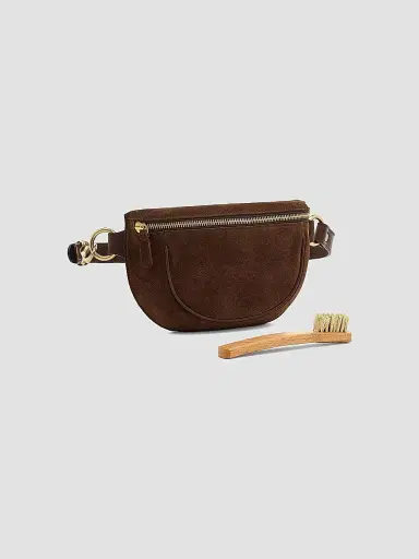 Il Bisonte Women's Oliveta Suede Adjustable Belt Bag - Testa Di Moro | Thumbnail 2