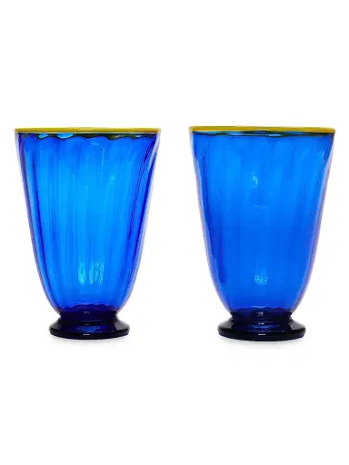 La DoubleJ Rainbow Glasses Set of 2 - Tinta Unita Blue | Thumbnail 1
