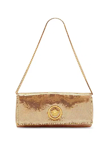 Versace Women's Medusa Metallic Convertible Clutch - Gold Gold | Thumbnail 1 Versace Women's Medusa Metallic Convertible Clutch - Gold Gold | Thumbnail 1