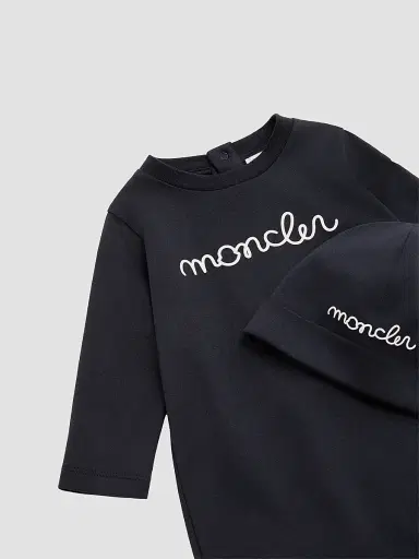 Moncler Baby's Set in Cotton - Dark Blue 12 Months | Thumbnail 3