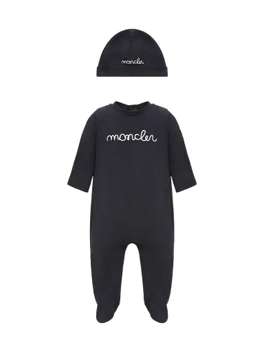 Moncler Baby's Set in Cotton - Dark Blue 12 Months | Thumbnail 1