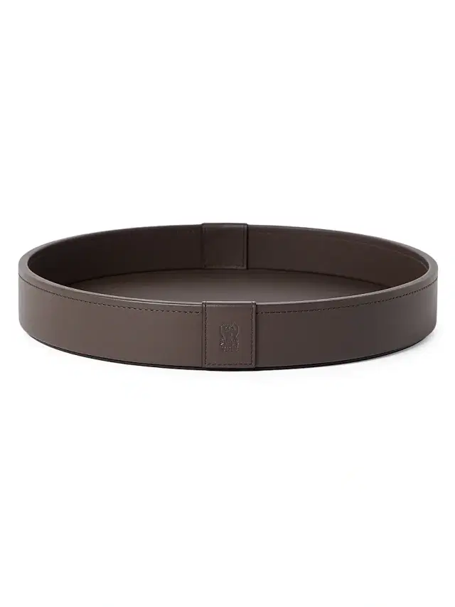 Brunello Cucinelli Wooden Small Tray with Leather Cover - Cigar