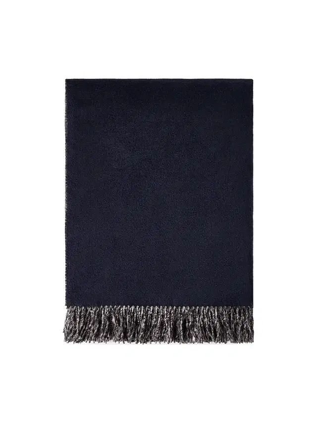 Brunello Cucinelli Silk Double Cloth Throw with Fringe - Blue