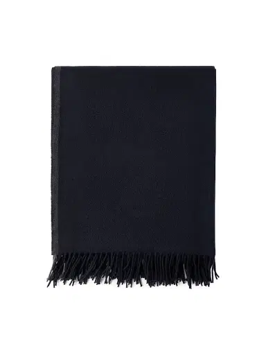 Brunello Cucinelli Cashmere Travel Throw with Selvedge and Fringe - Blue | Thumbnail 1 Brunello Cucinelli Cashmere Travel Throw with Selvedge and Fringe - Blue | Thumbnail 1