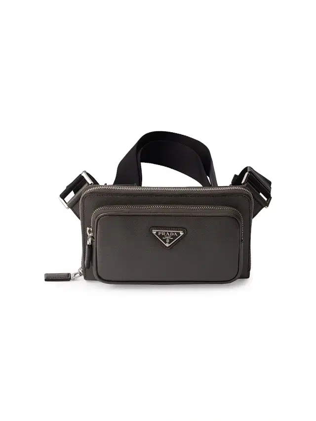 Prada Men's Saffiano Leather Belt Bag - Grey