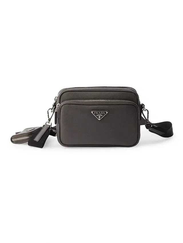 Prada Men's Saffiano Leather Shoulder Bag - Dark Grey
