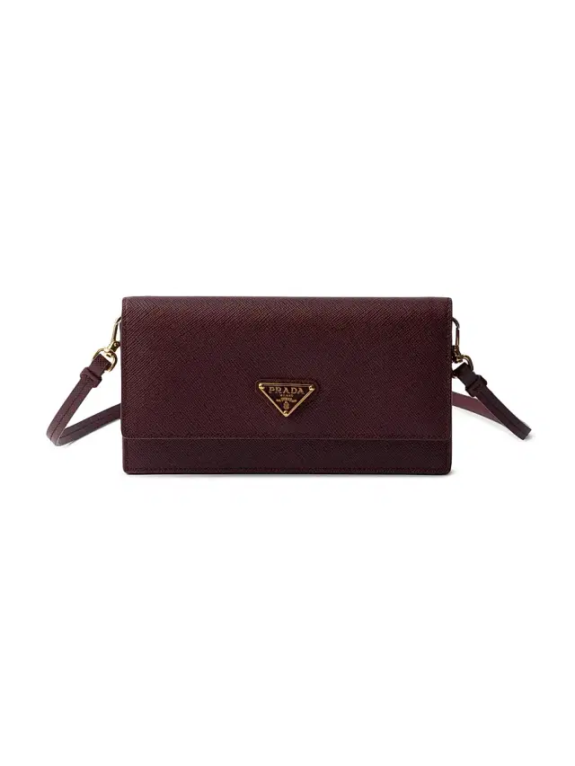 Prada Women's Saffiano Leather Mini Pouch - Dark Red