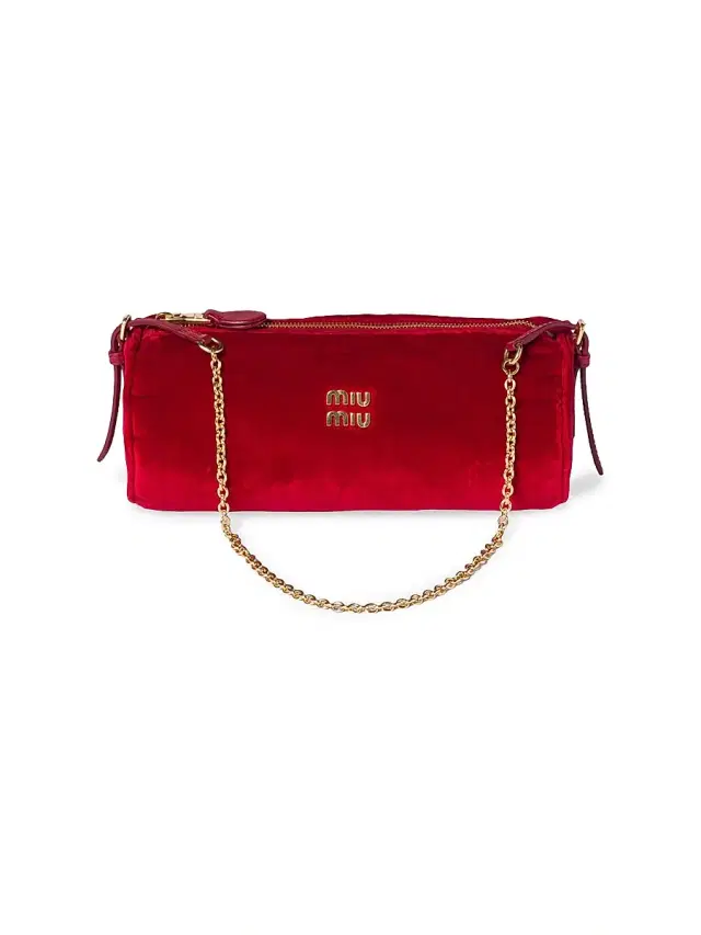 Miu Miu Women's Velvet Pouch - Red