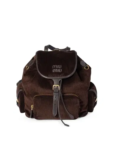 Miu Miu Women's Corduroy Backpack | Thumbnail 1 Miu Miu Women's Corduroy Backpack | Thumbnail 1