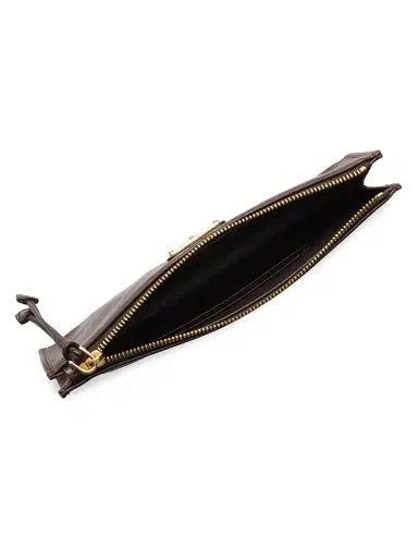 Prada Women's Leather Pouch - Dark Brown | Thumbnail 3
