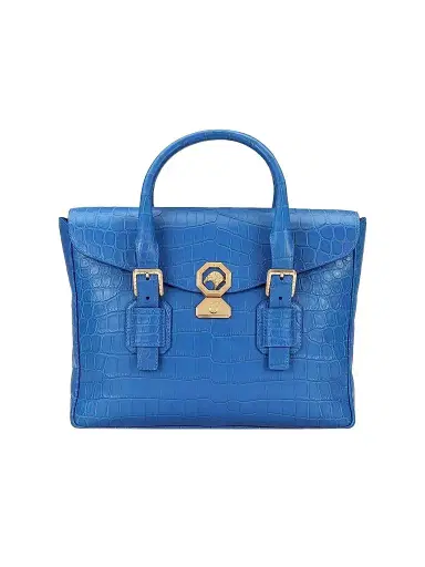 Stefano Ricci Men's Luxury Flap Croc Briefcase - Bright Blue | Thumbnail 1 Stefano Ricci Men's Luxury Flap Croc Briefcase - Bright Blue | Thumbnail 1