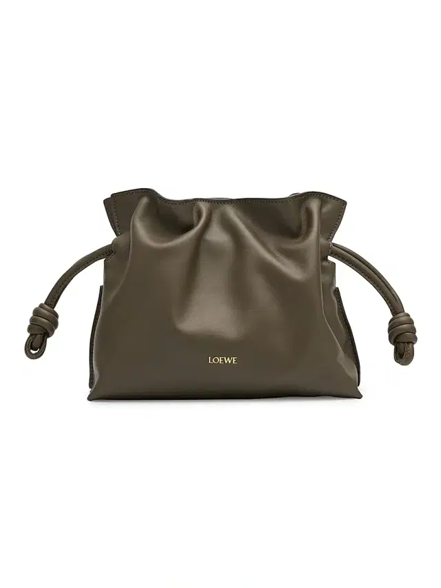 LOEWE Women's Flamenco Mini Leather Clutch - Dark Khaki Green