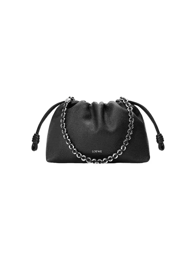 LOEWE Women's Medium Flamenco Leather Clutch - Black